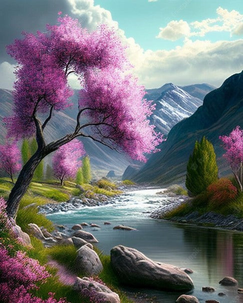 Diamond Painting Bergsflod*