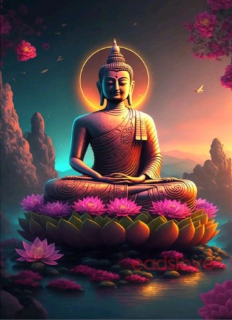 Diamond Painting Buddha Lotusblomma*