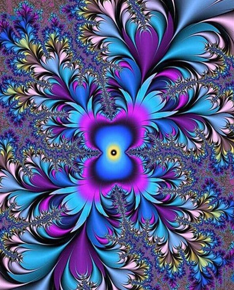 Diamond Painting Abstract Blue Flower*
