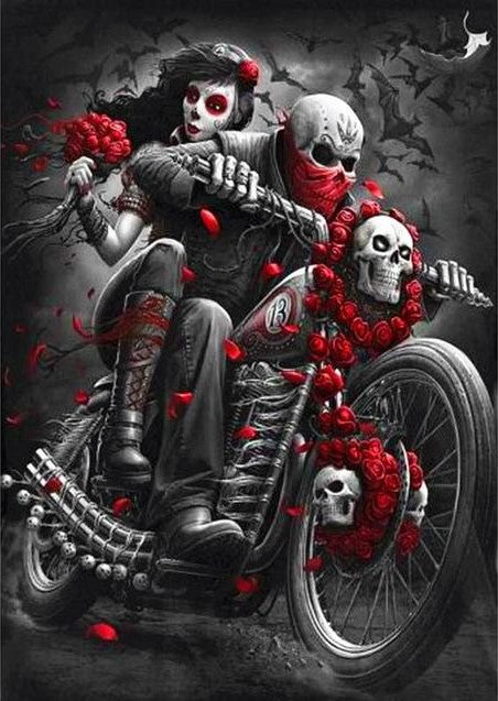 Diamond Painting Skull Ride*