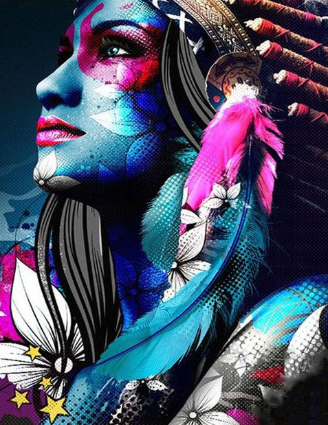 Diamond Painting Woman Flowers*