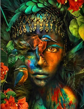 Diamond Painting Woman Birds*