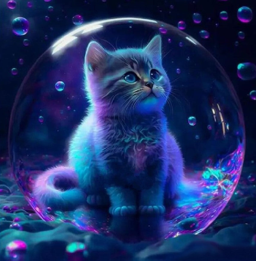 Diamond Painting Bubble Cat*