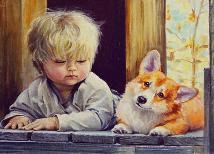 Diamond Painting Boy And Dog*