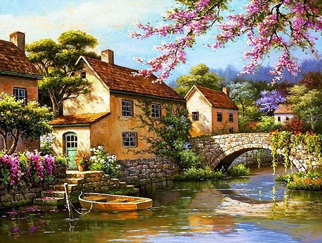 Diamond Painting AB Drills Byn Vid Ån*