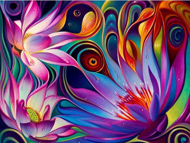 Diamond Painting AB Drills Abstract Flower*