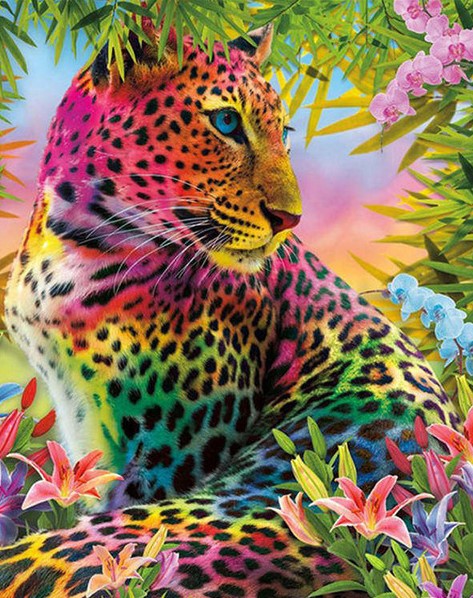 Diamond Painting AB Drills Color Leopard*