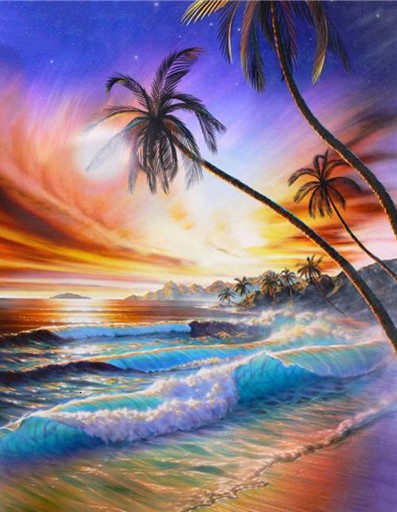 Diamond Painting AB Drills Ocean Waves*