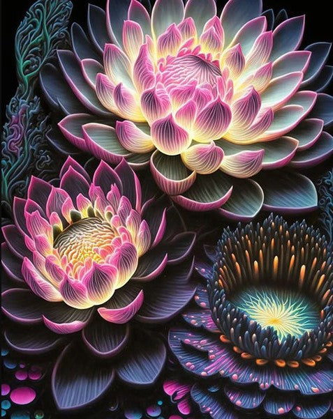 Diamond Painting AB Drills Lotusblommor*