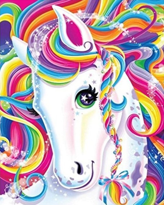 Diamond Painting AB Rainbow Unicorn*