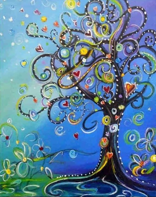 Diamond Painting AB Abstract Tree*