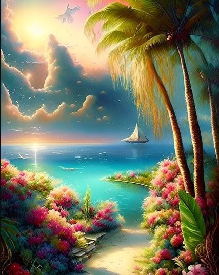 Diamond Painting AB Drills Beautiful Beach*