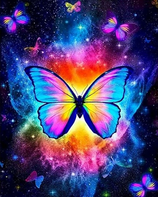 Diamond Painting AB Rainbow Butterfly*