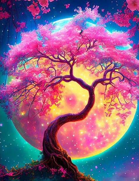 Diamond Painting AB Moon And Tree*