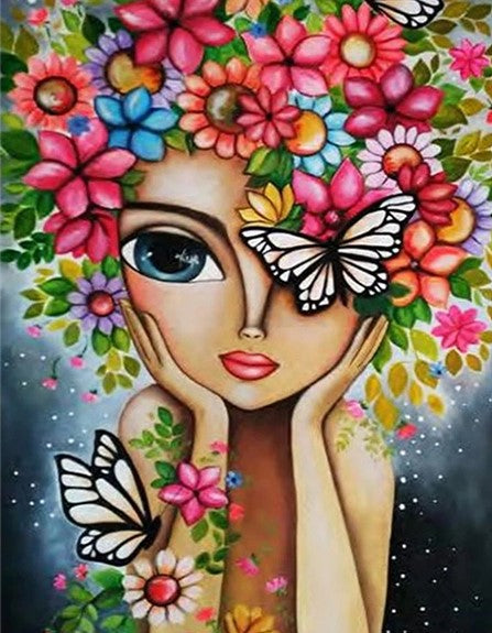 Diamond Painting AB Drills Flower Girl*