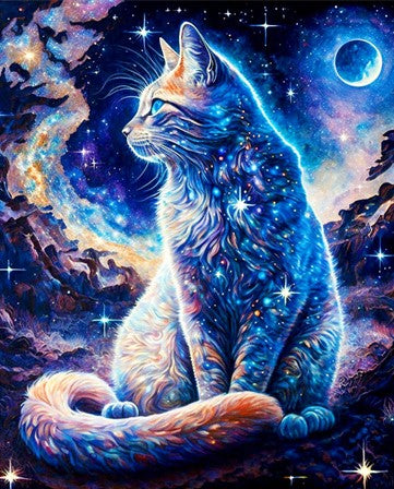 Diamond Painting AB Drills Cat Galaxy*