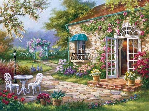 Diamond Painting AB Drills Flower Garden*