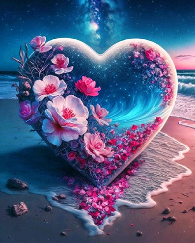 Diamond Painting AB Drills Flower Heart*