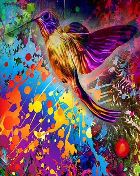 Diamond Painting Bird Color Abstract*