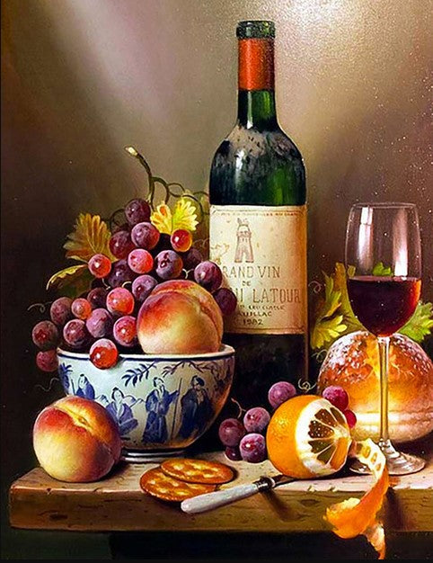 Diamond Painting Wine And Fruits*