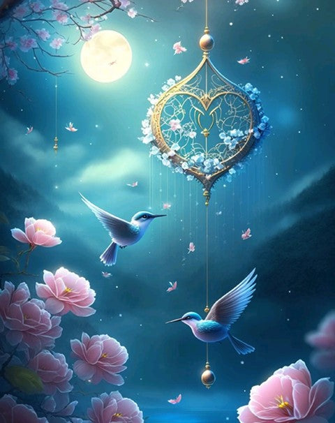 Diamond Painting Birds Moonlight*