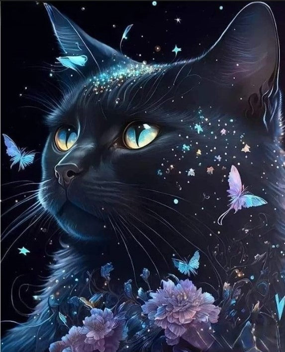 Diamond Painting Cat Butterflies*