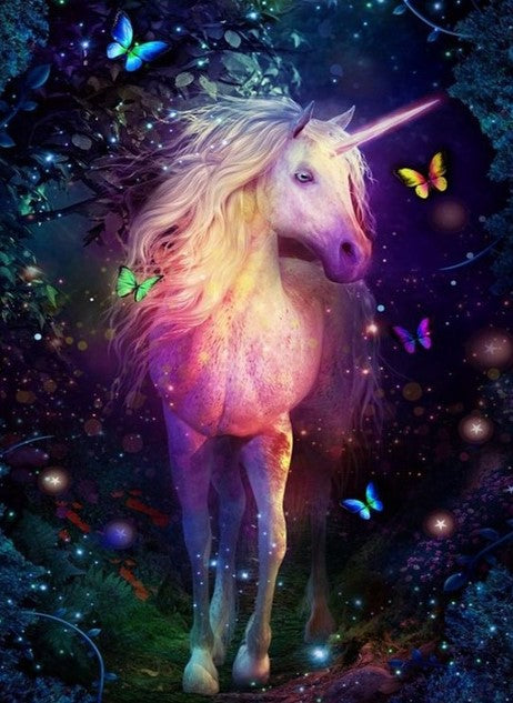 Diamond Painting AB Drills Unicorn And Butterflies*