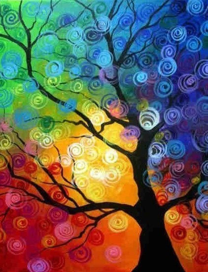 Diamond Painting AB Drills Tree Colors*