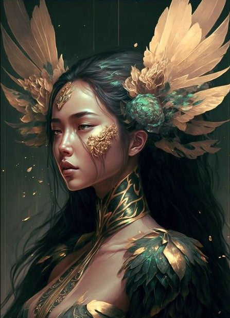 Diamond Painting Beauty Gold And Green*
