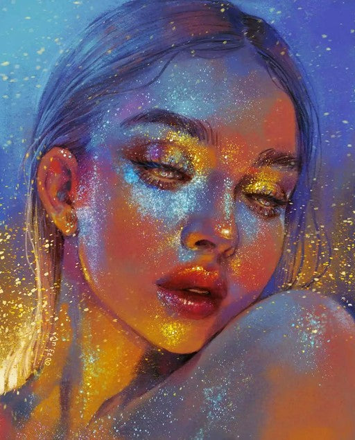 Diamond Painting AB Drills Glowing Girl*