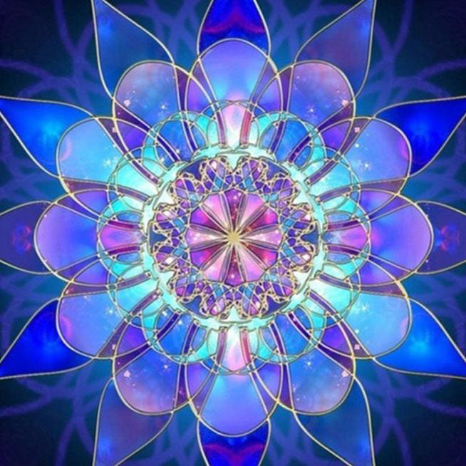 Diamond Painting Blå Mandala*