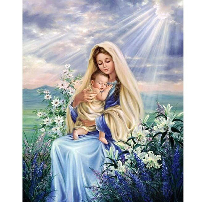 Diamond Painting Heliga Maria Med Barn*