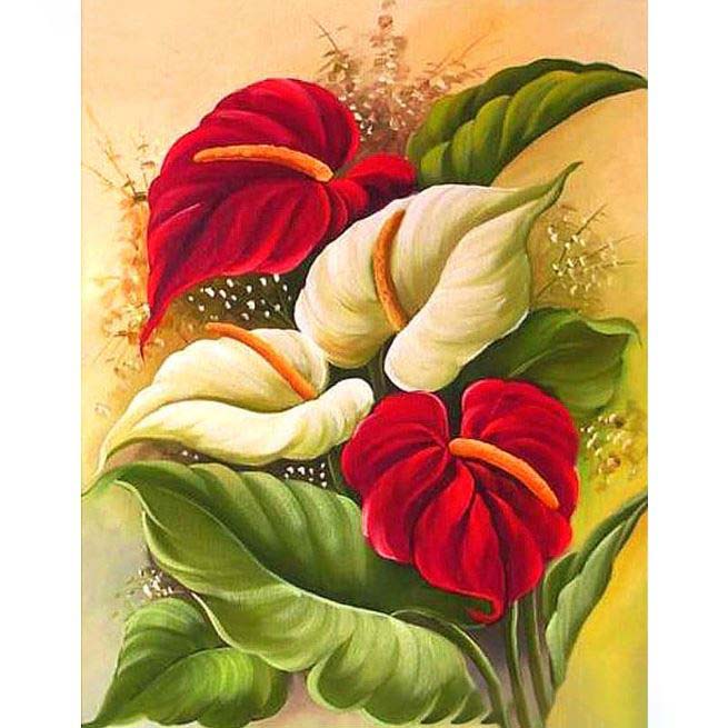 Diamond Painting Anthurium Blommor*