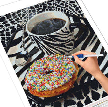 Ladda upp bild till gallerivisning, Diamond Painting Kaffe &amp; Donut*
