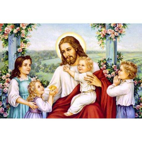 Diamond Painting Jesus Med Barn*
