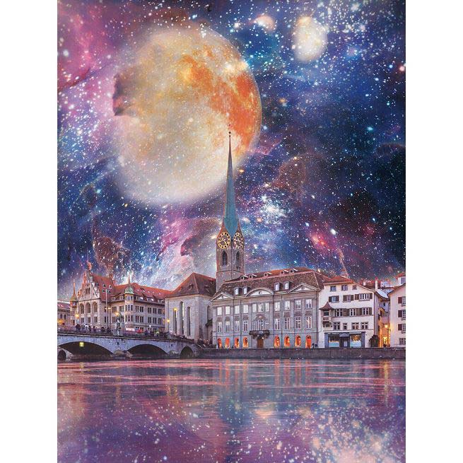 Diamond Painting Stjärnklar Måne*