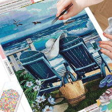 Ladda upp bild till gallerivisning, Diamond Painting Två Stolar På Stranden*
