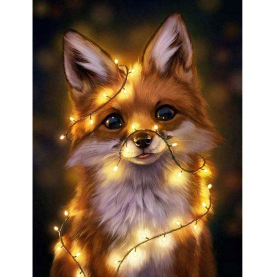 Diamond Painting Räv Och Julljus*