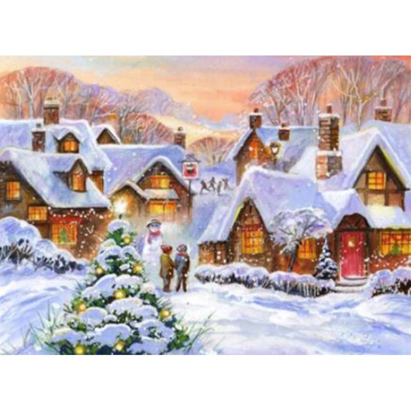Diamond Painting Snö I Byn*