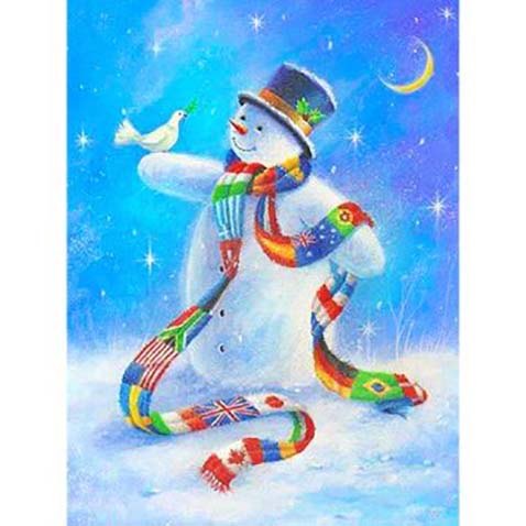 Diamond Painting Snögubbe*