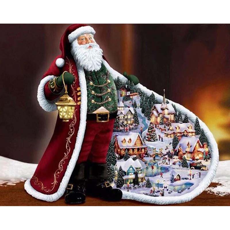 Diamond Painting Tomte Vinterlanskap*