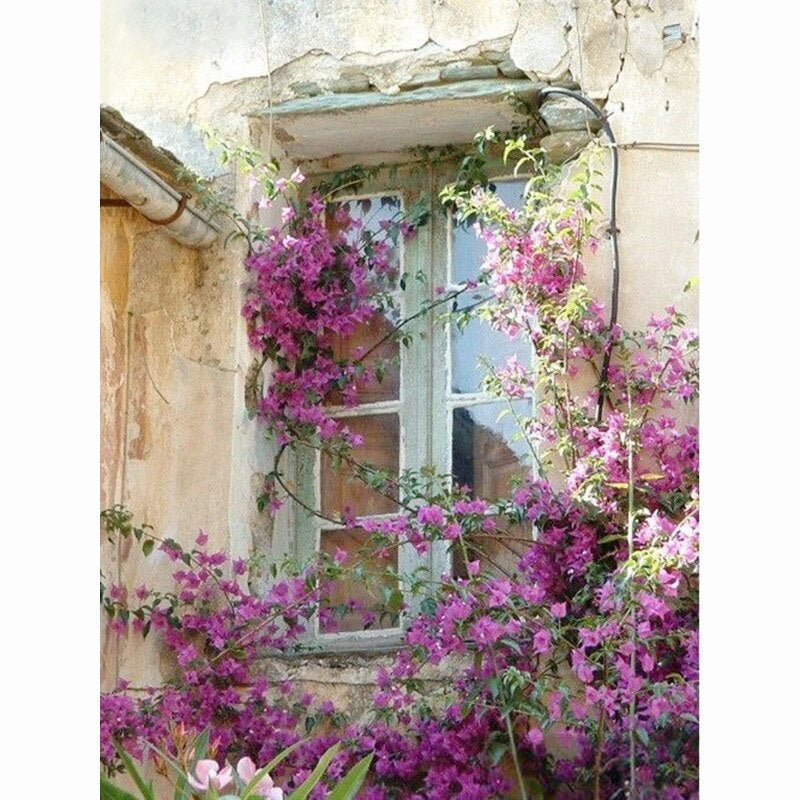 Diamond Painting Flowering Window