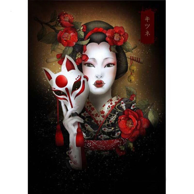 Diamond Painting Geisha Fox Mask