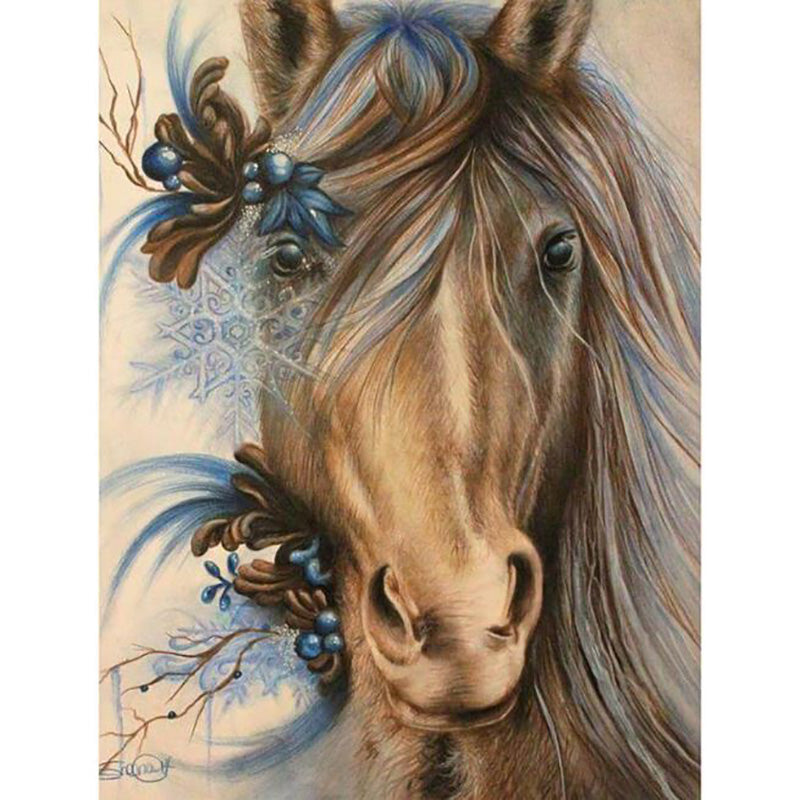 Diamond Painting Horse Snowflake