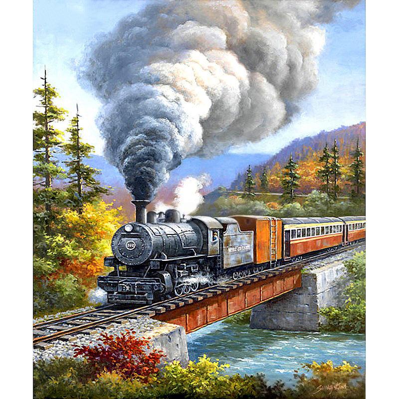 Diamond Painting Mountain Train