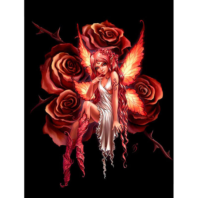 Diamond Painting Red Roses Fairy