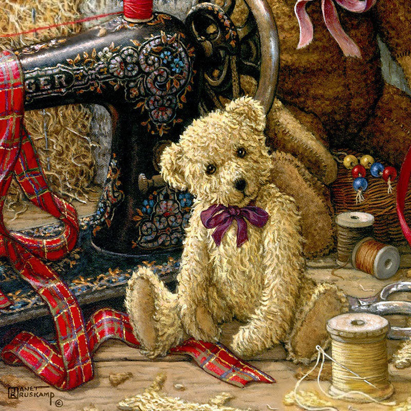 Diamond Painting Teddy And Sewing Machine