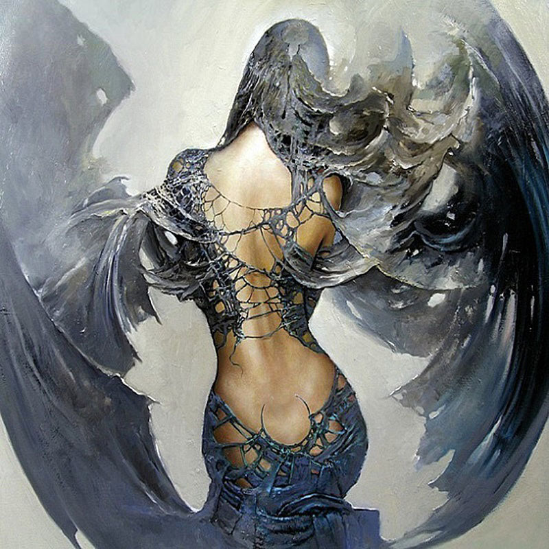 Diamond Painting Woman With Black Wings