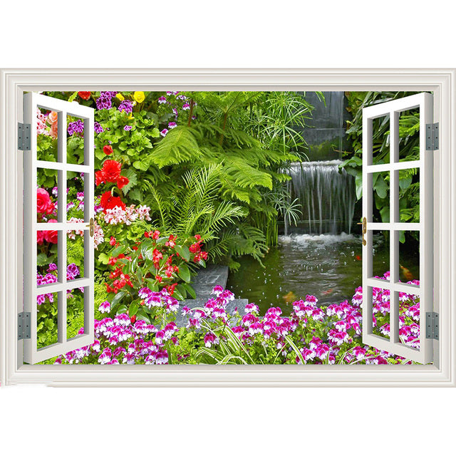 Diamond Painting Window Waterfall