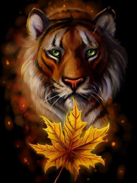 Diamond Painting Tiger Leaf